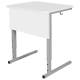 Стол-парта 1-местный, регулируемый угол, СУТ.54-01, 600х500х640-780 мм, рост 4-6, серый каркас, ЛДСП белая. Фото товара с разных ракурсов.