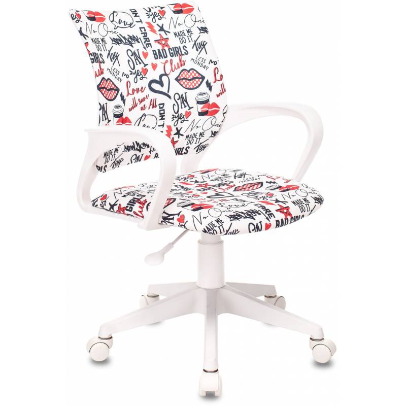 Кресло детское Бюрократ BUROKIDS 1 W мультиколор красные губы крестов. пластик пластик белый главное фото